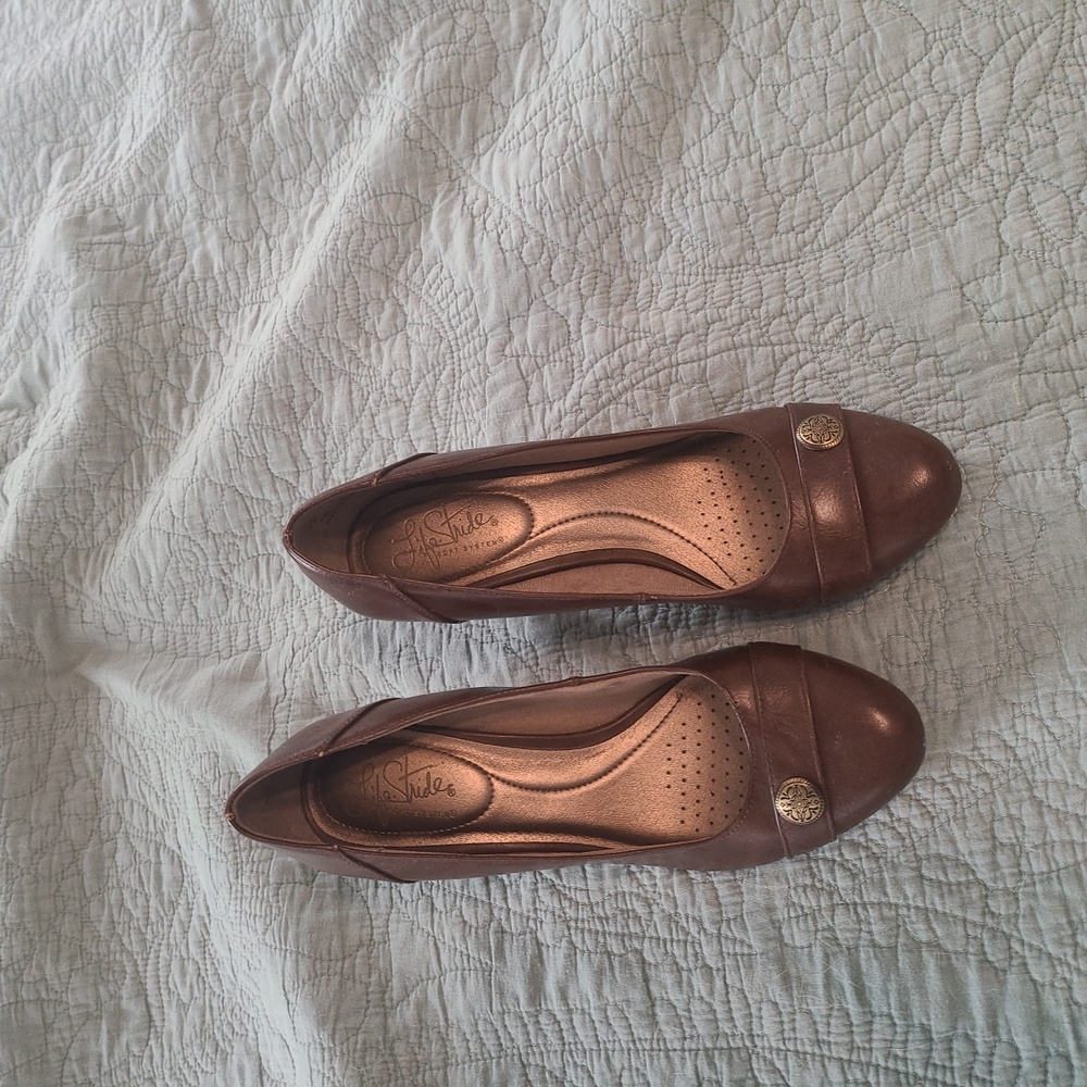 Brown low heels